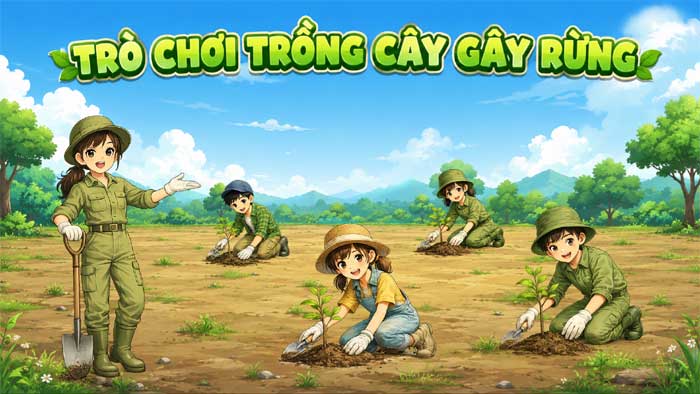 Đây là trò chơi trồng cây gây rừng để khởi động bài học